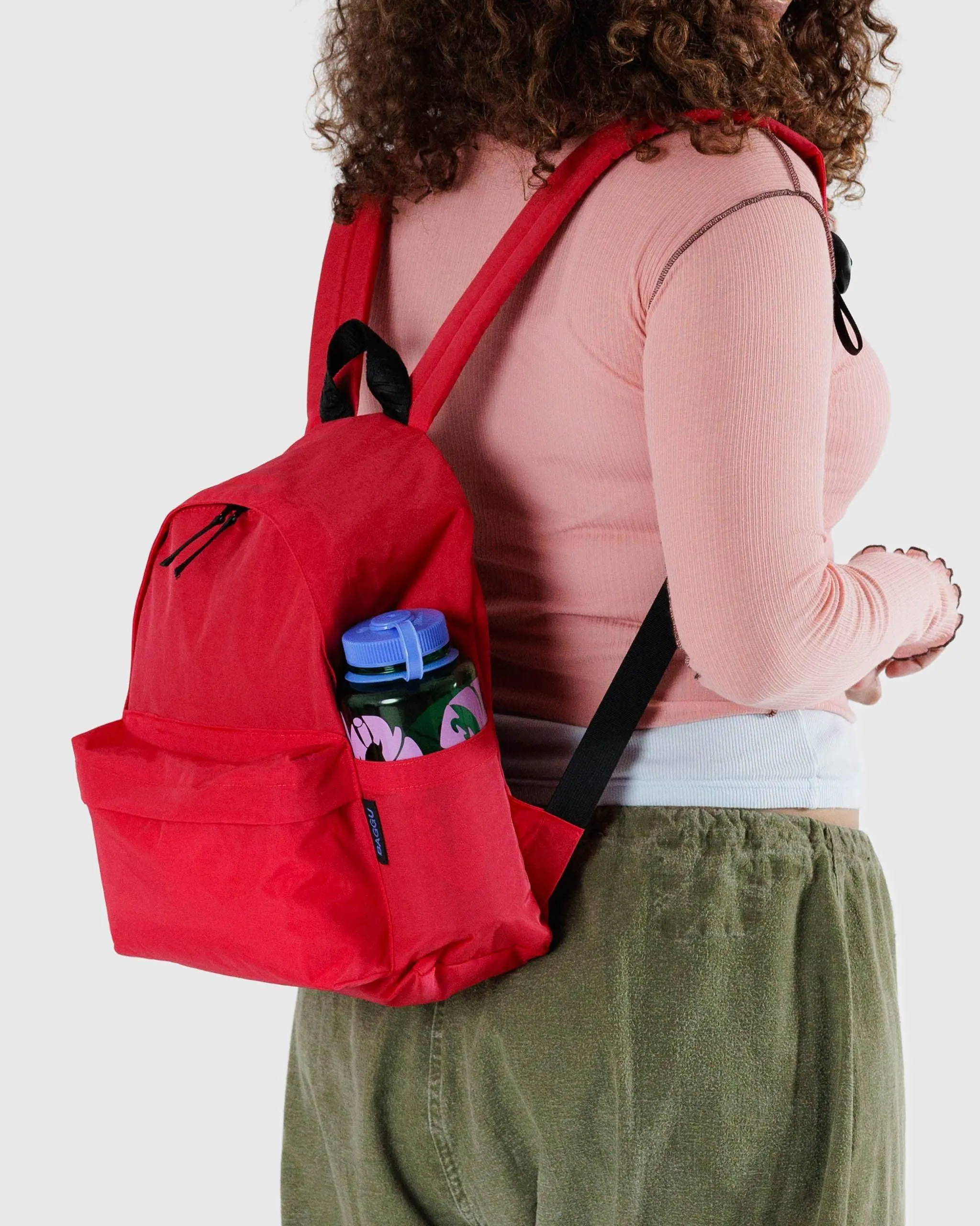 Medium Nylon Backpack Candy Apple - Image 2