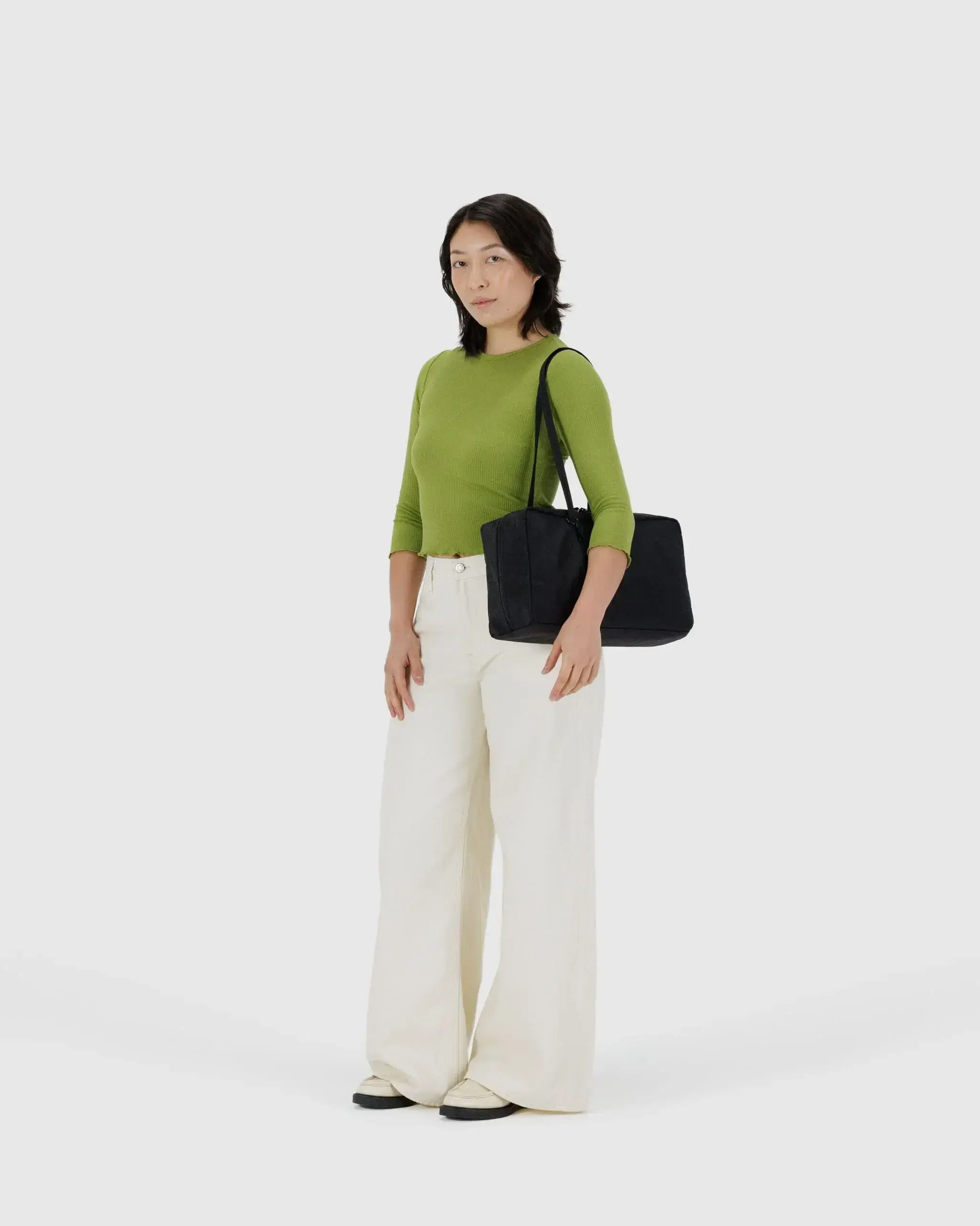 Medium Nylon Bowler Bag Black - Image 2