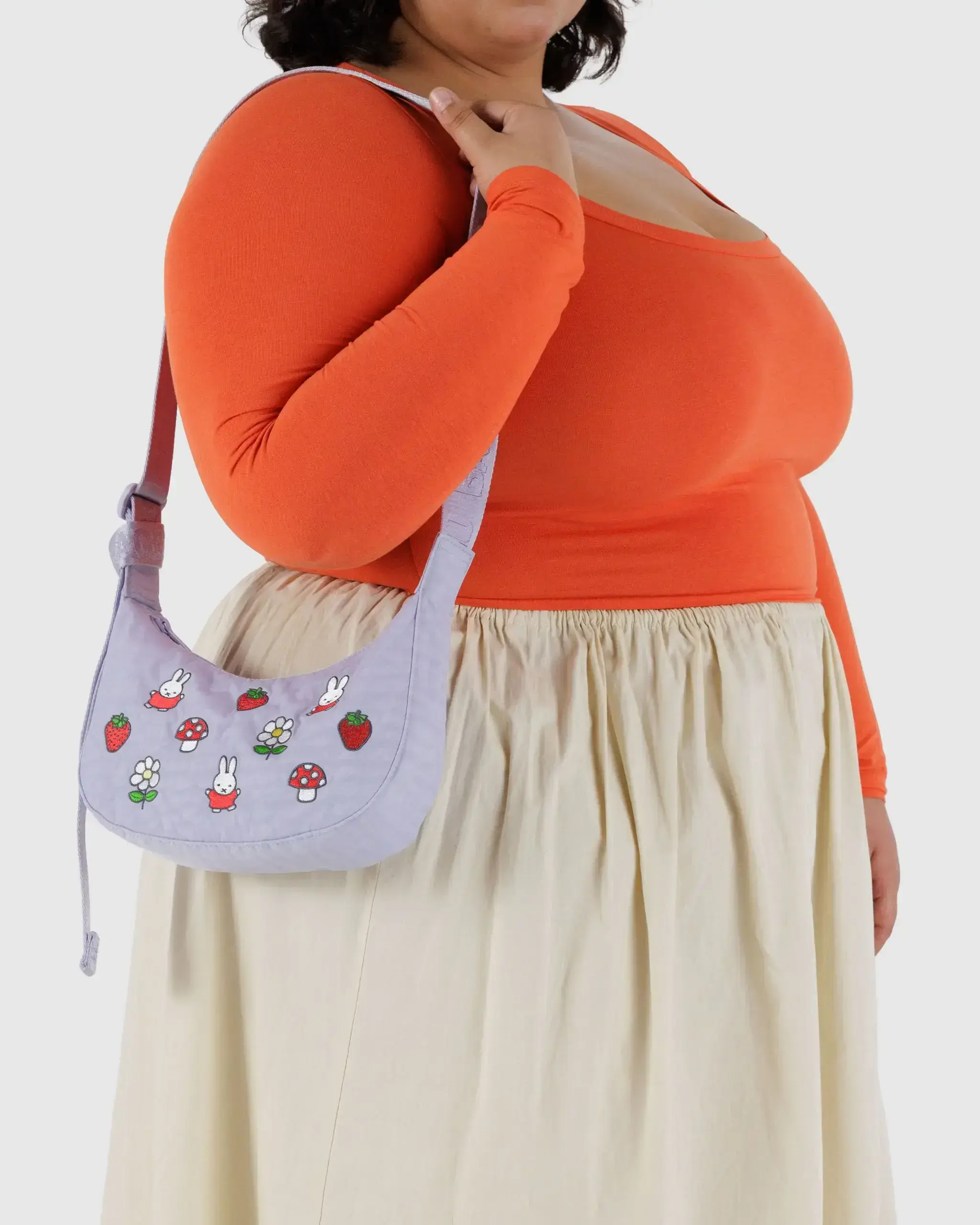Small Nylon Crescent Bag Embroidered Miffy - Image 3