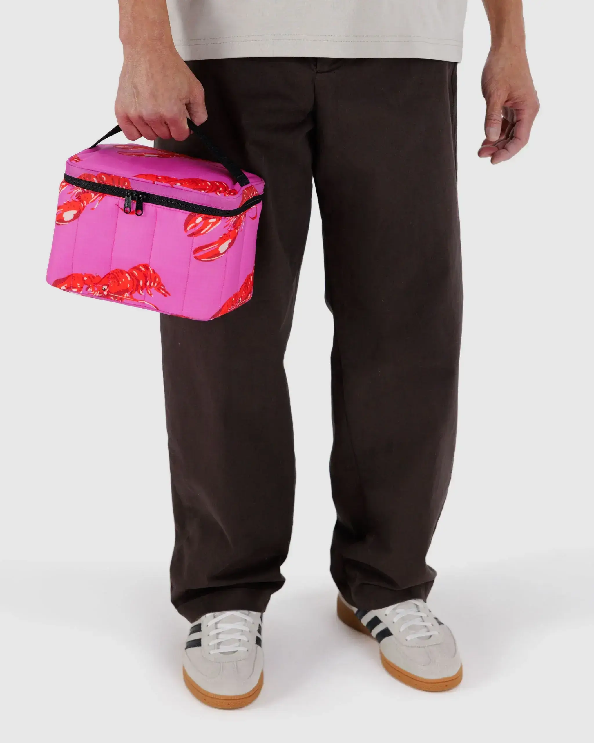 Puffy Lunch Bag Pink Lobster - Image 3