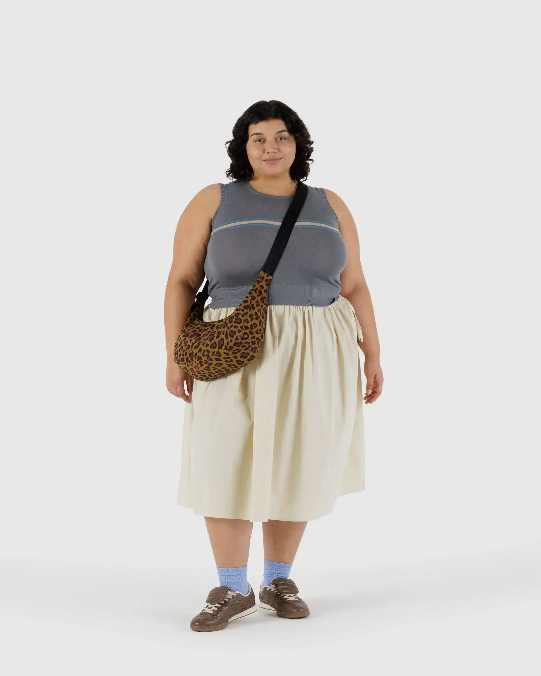 Medium Nylon Crescent Bag Leopard - Image 2